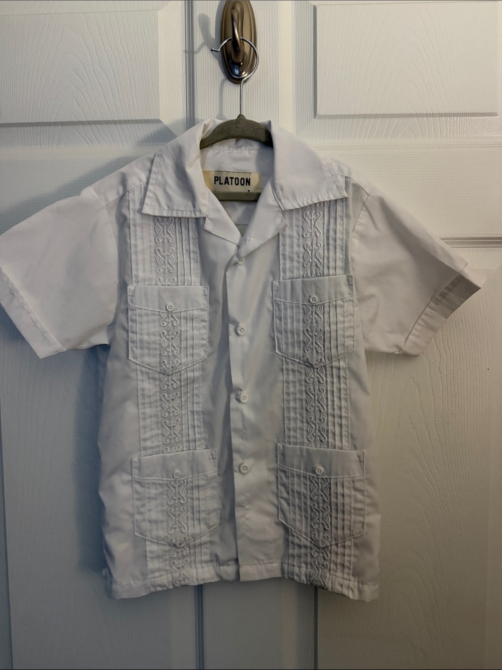 Boys' White Short-Sleeve Button Down Shirt sz 7